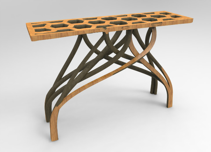یک میز چوبی ارگانیک ساخت گاوین مونرو