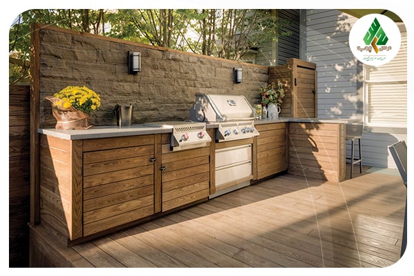 طراحی کابینت آشپزخانه با چوب ترمو